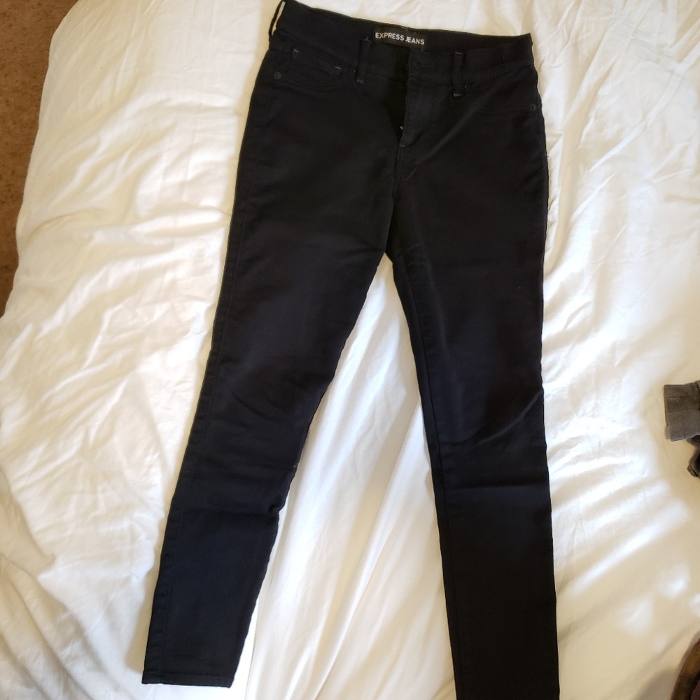 Express women's mid rise legging jeans. Black. 2S